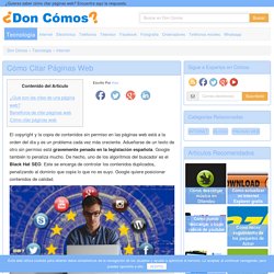 Cómo citar páginas web - Tecnología Doncomos.com