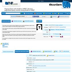 Paging Class with AJAX or HREF: Browse paginated query results using AJAX or HREF