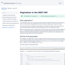 Pagination in the REST API