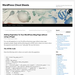 Adding Pagination To Your WordPress Blog Page without using a Plugin