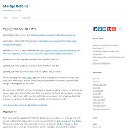 Paging with ASP.NET MVC – Martijn Boland