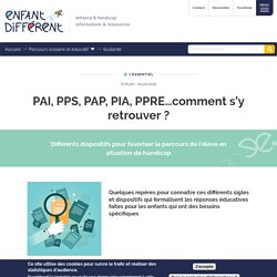 PAI, PPS, PAP, PIA, PPRE…comment s’y retrouver ?