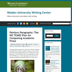 Painless Paragraphs: The NO TEARS Plan for Composing Academic Prose