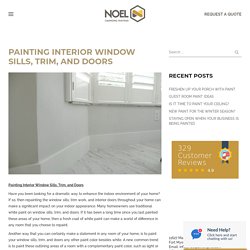 Painting Interior Window Sills, Trim, and Doors