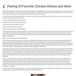 Pairing Of Favorite Chicken Dishes and Wine