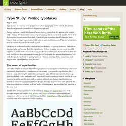 Type Study: Pairing typefaces
