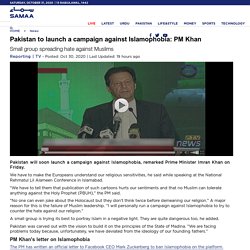 SAMAA - Pakistan to launch a campaign against Islamophobia: PM Khan