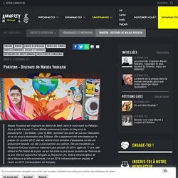 Pakistan - Discours de Malala Yousazai