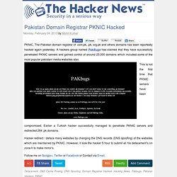 Pakistan Domain Registrar PKNIC Hacked