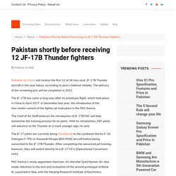 Pakistan shortly before receiving 12 JF-17B Thunder fighters