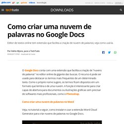 criar uma nuvem de palavras no Google Docs