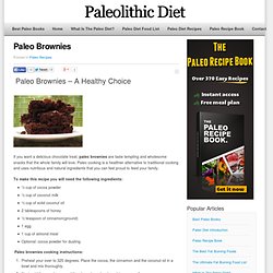 Paleo Brownies - A Healthy Snack Choice