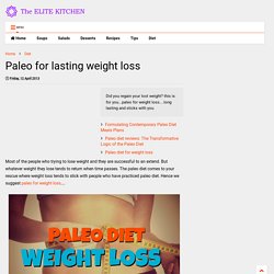 Paleo for lasting weight loss