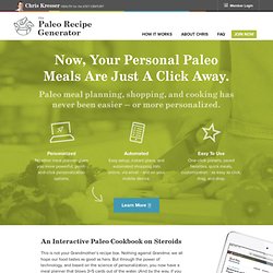 Personal Paleo Code Meal Plan Generator