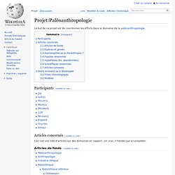 Projet:Paléoanthropologie