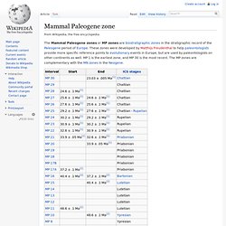 Mammal Paleogene zone