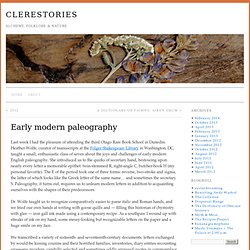 Early modern paleography » clerestories