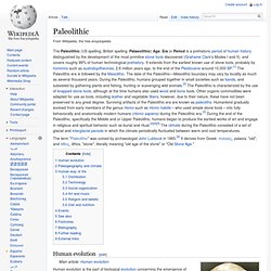 Paleolothic: Before 10,000 BC