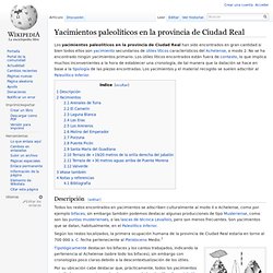 Yacimientos paleolíticos en la provincia de Ciudad Real