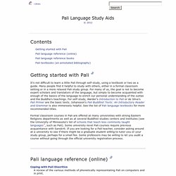 Pali Language Study Aids