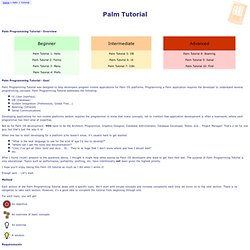 Palm Programming Tutorial - Palm Tutorial