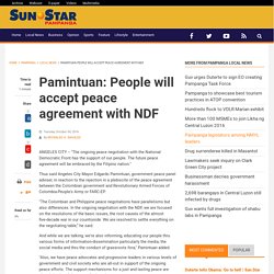 Pamintuan: People will accept peace agreement with NDF