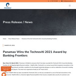 Panamax Wins the Technoviti 2021 Award by Banking Frontiers