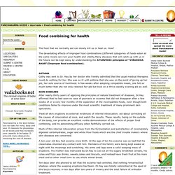 Panchakarma Guide - Articles - Ayurveda - Food combining for health