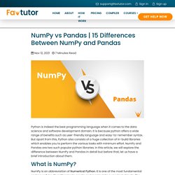 15 Differences Between NumPy and Pandas