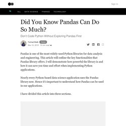 Did You Know Pandas Can Do So Much?
