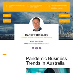 Pandemic Business Trends in Australia - Matthew Brannelly