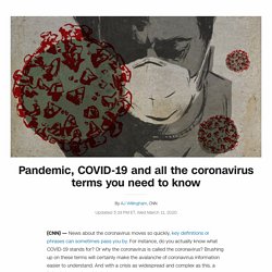 Pandemic, Epidemic & a Glossary of Other Coronavirus Terms