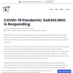 COVID-19 Pandemic: SAKSHI NGO is Responding