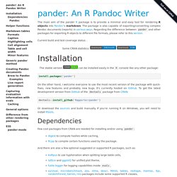 pander: A Pandoc writer in R