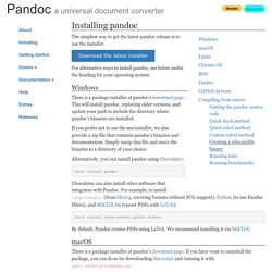 - Installing pandoc