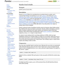 Pandoc - Pandoc User’s Guide