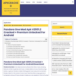 Pandora One Mod Apk V2001.2 Cracked + Premium Unlocked For Android