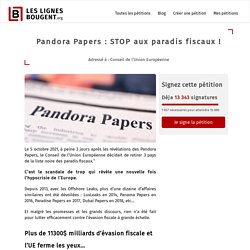 Pandora Papers : STOP aux paradis fiscaux !