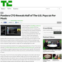 Pandora CTO Reveals Half of The U.S. Pays $0 For Music