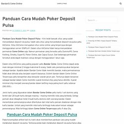 Panduan Cara Mudah Poker Deposit Pulsa - BandarQ Ceme Online