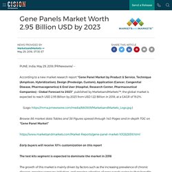 Gene Panels Market Worth 2.95 Billion USD by 2023