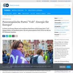 Paneuropäische Partei "Volt": Energie für Europa?
