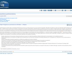 PARLEMENT EUROPEEN - Réponse à question E-012443/2011 Pangasius en provenance du Viêt Nam — critiques