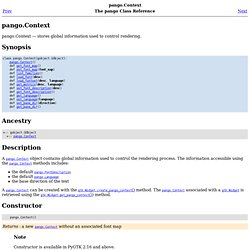 pango.Context - Python Pango documentation