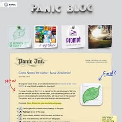 Blog » Coda Notes for Safari: Now Available!
