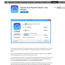 Version 2.0 du tableau de bord iCloud pour Windows