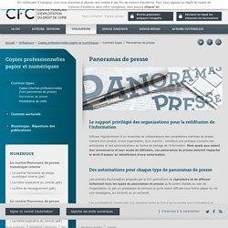 Panorama de presse - CFC, gestion des droits d'auteur