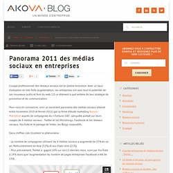 Panorama 2011 des médias sociaux en entreprises