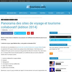 Panorama des sites de voyage et tourisme collaboratif (2014) Etourisme.info
