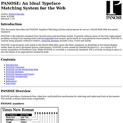 PANOSE on the Web